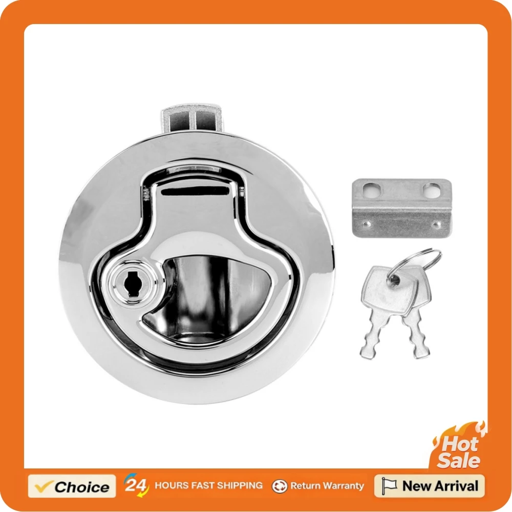 Boat Locking Hatch Latch with Keys Lift Handle Lock Marine Boat Pull Hatch Lack Lock Anti Corrosion RV Closure Security Lock