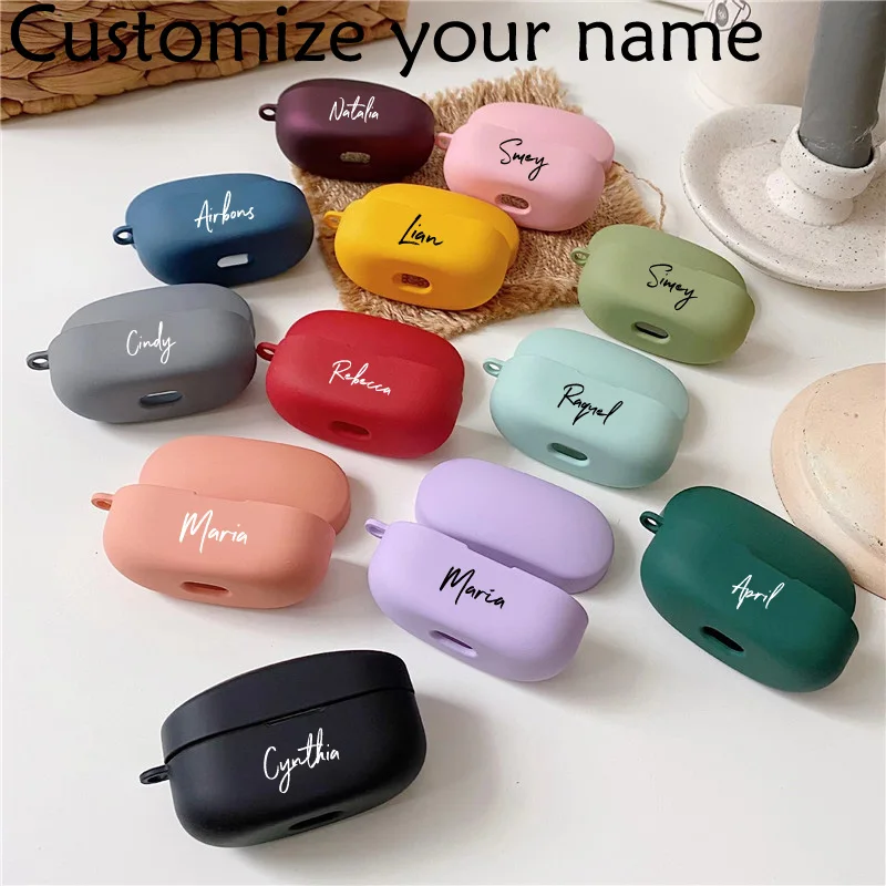 شخصية اسم الطباعة الحال بالنسبة لسوني WF-1000XM4 للصدمات البلاستيك الصلب قذيفة لسوني WF-1000XM4 يغطي اسم مخصص