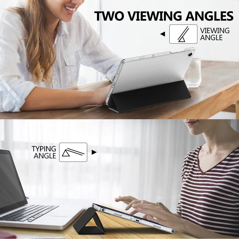 حافظة لهاتف سامسونج جالاكسي اللوحي S6 لايت 10.4 تاب A9 A8 A7 S7 S8 S9 S10 FE، غطاء بلوري شفاف لوظيفة النوم التلقائي