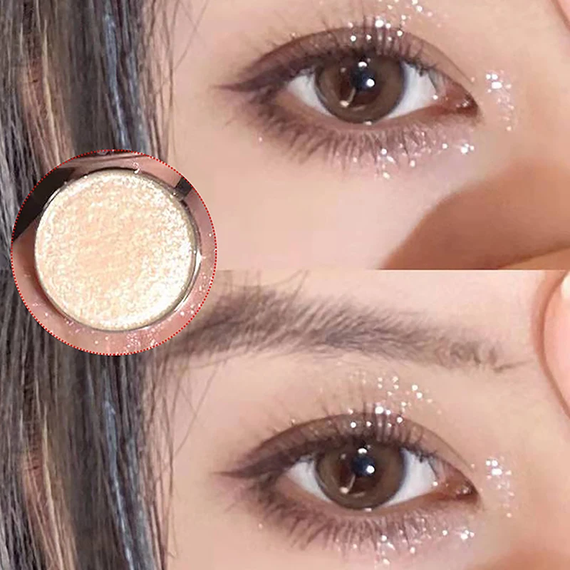 Paleta de sombras de ojos monocromática duradera, polvo brillante, Color tierra, maquillaje de ojos, perla, no mancha, delicado y suave