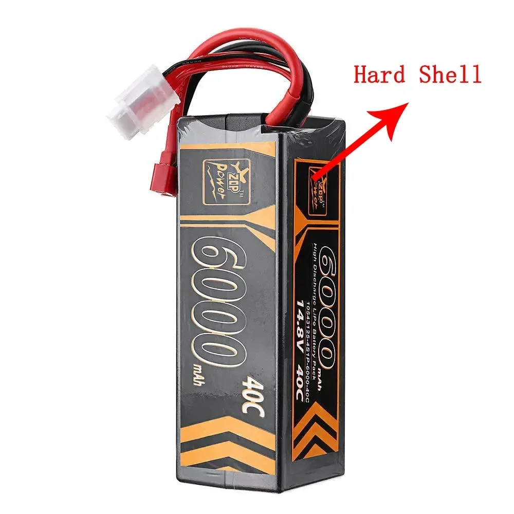 Hardcase Lipo Battery 4S 40C 14.8V 6000mah Rechargeable Battery Packs For FPV Drone Car Truck Tank RC Buggy Racing Hobby Part