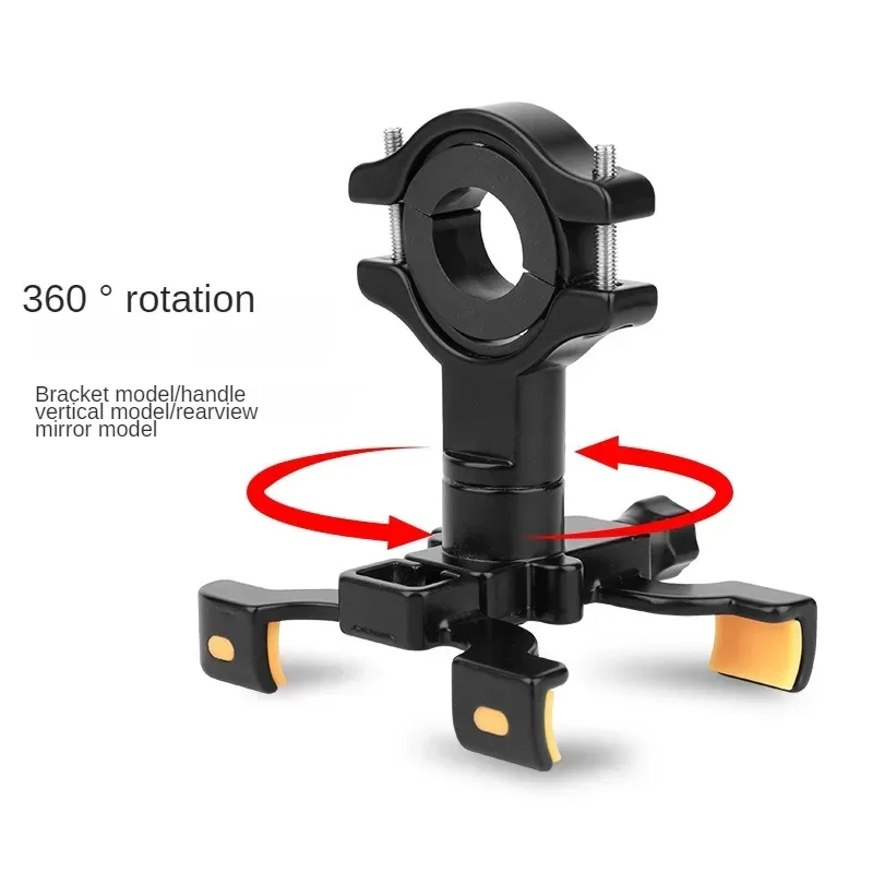 Aluminum Alloy Universal Bicycle Mobile Phone Holder Handlebar Phone Mount with 360 Rotation Adjustable Anti-slip Cycling Parts