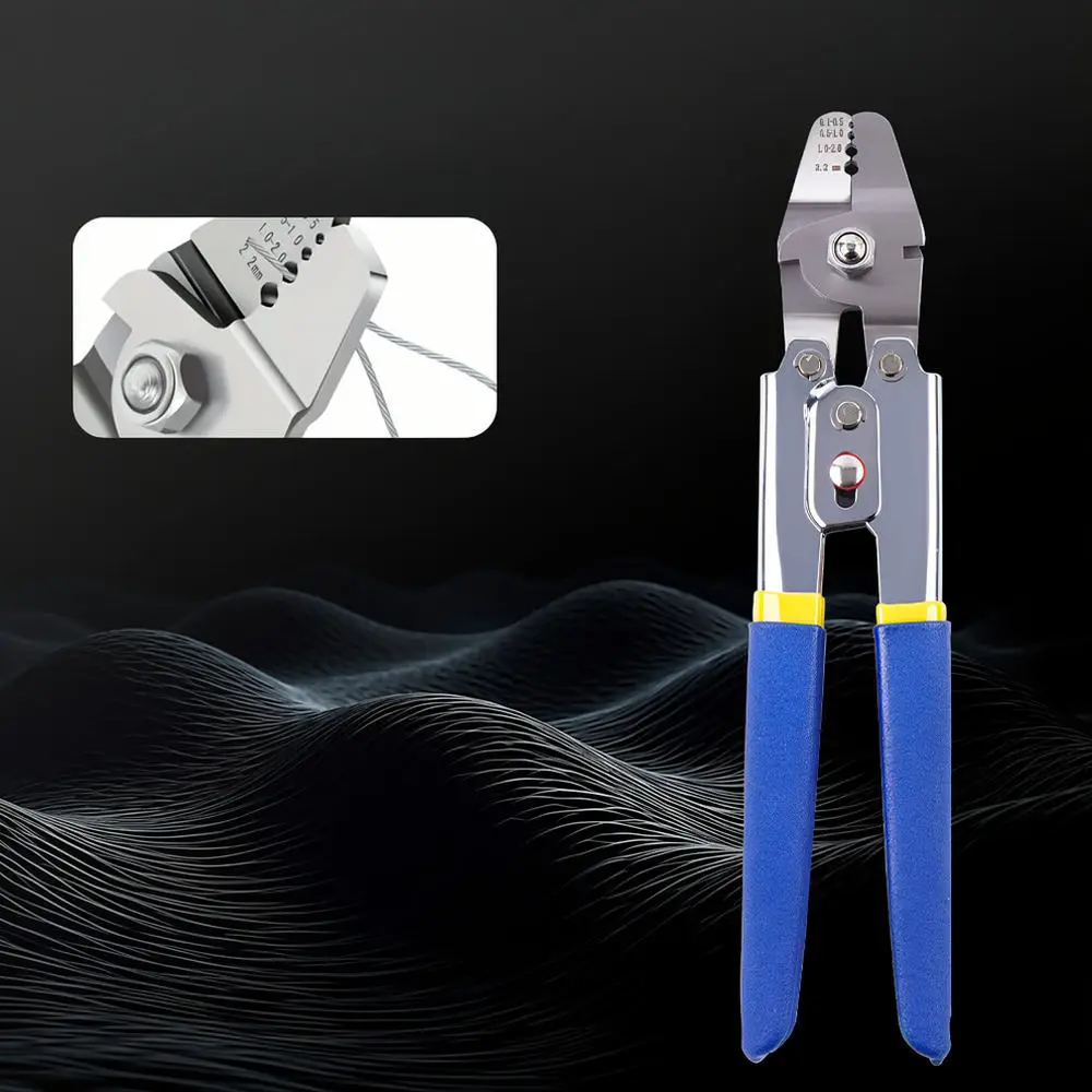 Professional Steel Cable Crimper 10 Inch Swaging Pliers Aluminum Ferrule Fastener Cutting Manual Repair Hardware Tool
