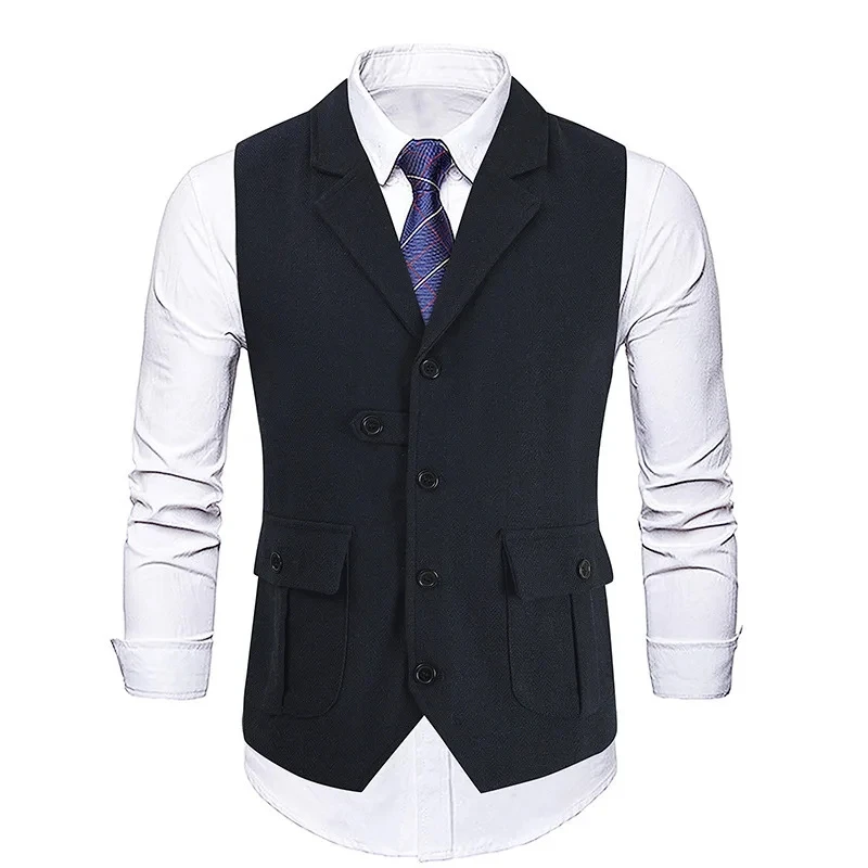 

JHCY35,men waistcoat lapel word slimming casual formal business