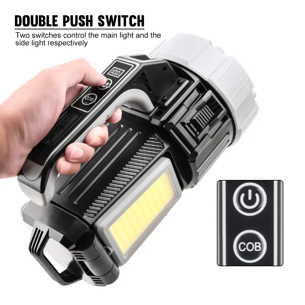 SQ-G18 3700LM Dual-Light Work Light | 9000mAh IPX4 LED Torch with Digital Display & 9 Modes for Camping, Jobsite, Emergency