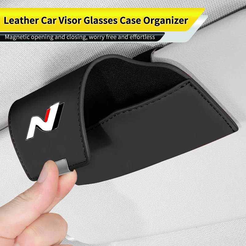 

Car storage rear double concave leather glasses case For Hyundai I30 I20 IX35 I40 Tucson Getz Veloster Kona Elantra Sonata Azera