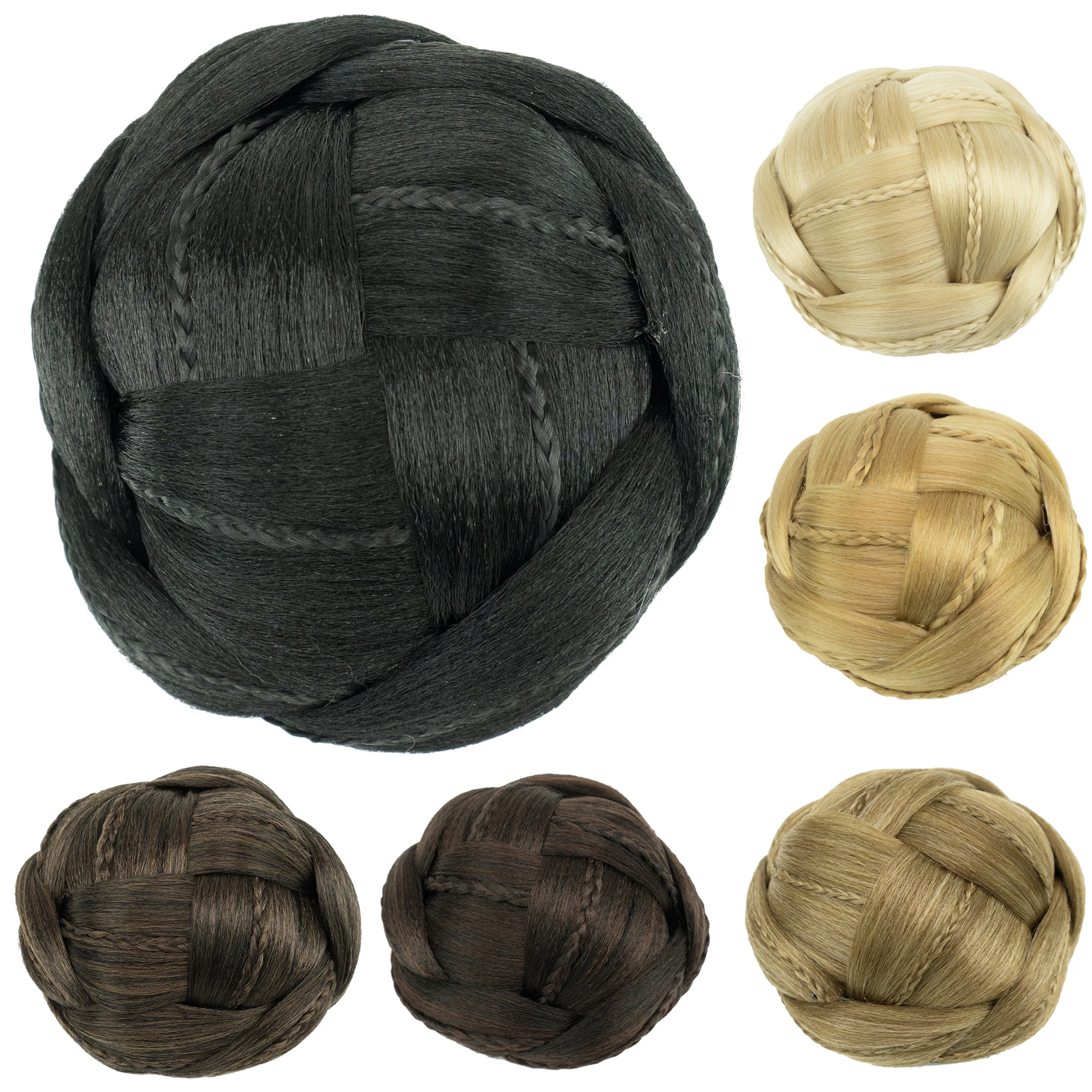 Synthetic Braided Chignon Hair Bun Cover Donut Hairpieces Scrunchie Hair Bun Wig Updo Scrunchies Hair Pieces