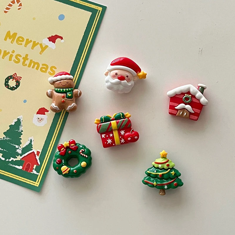 2026 New Christmas Decorations Cute Santa Claus Colorful Magnetic Pins Creative Gift Fridge Magnets Home Decorations