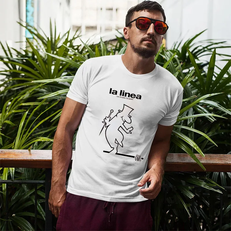 Happy Fashion T Shirt La Linea The Line Osvaldo Cavandoli TV Men Women Style Streetwear Tee Round Neck Casual Tops Camisetas