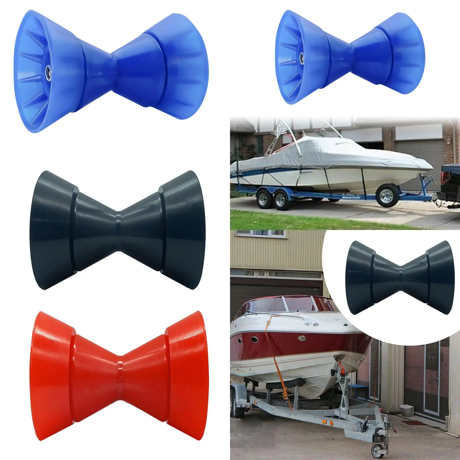 Rullo di prua per rimorchio per barche Attrezzatura da traino marina da 4 pollici Riduce il trascinamento Robusto rullo per rimorchio marino Parti del rimorchio Proteggi la tua barca