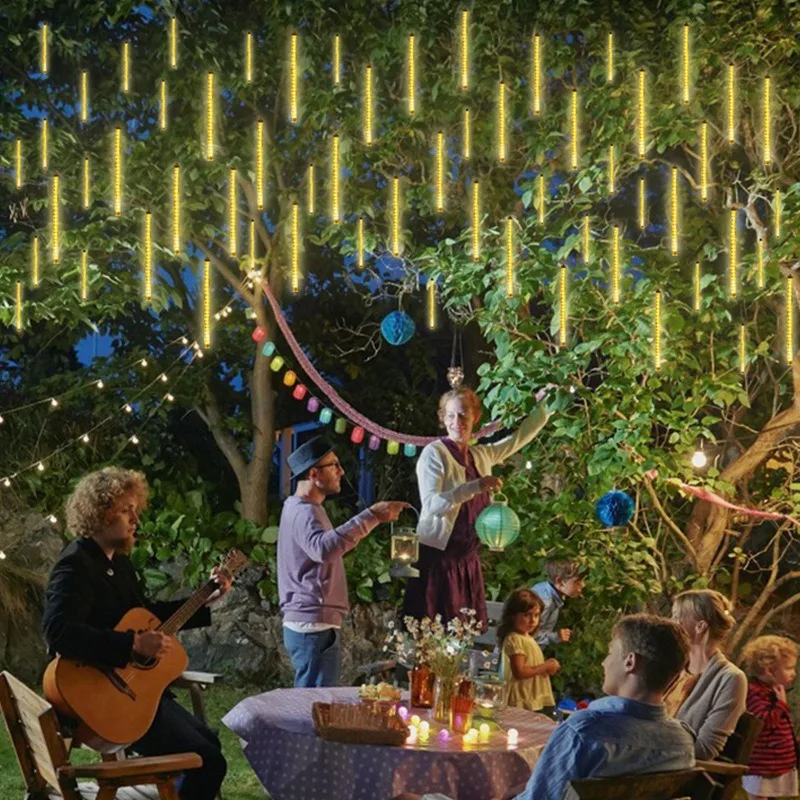 

Meteor Shower Rain LED String Lights 30CM/50CM for Outdoor Christmas Wedding Tree Holiday Decoration 220V EU Plug
