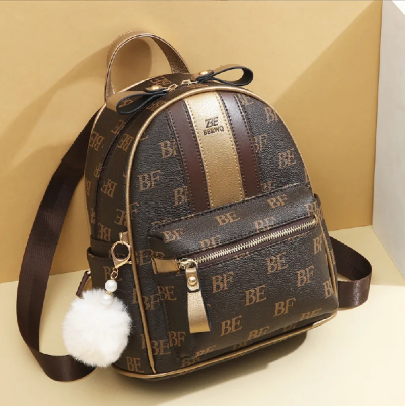 

New Korean Fashion Luxury High Quality Leather Backpacks Women's Large Capacity Double Zipper Shoulder Bags Notebook Schoolbag