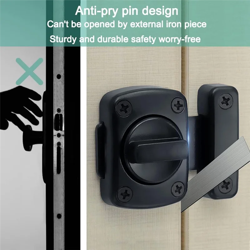 

B30C-Rotary Door Latch, 180 Degree Switch Bedroom Interior Door Latch, Knob French Sliding Door Latch Interior Door Lock