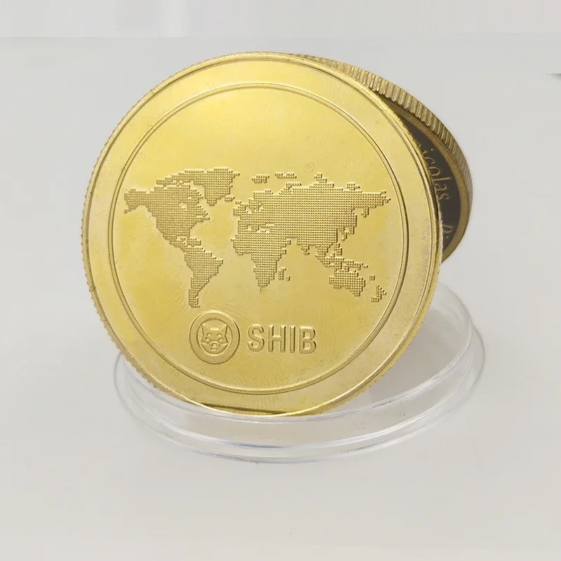 عملة تذكارية dogecin Shiba Inu ، هدية تموج بيتكوين ، عملة افتراضية ، لوحة عرض حامل ، جمع #2