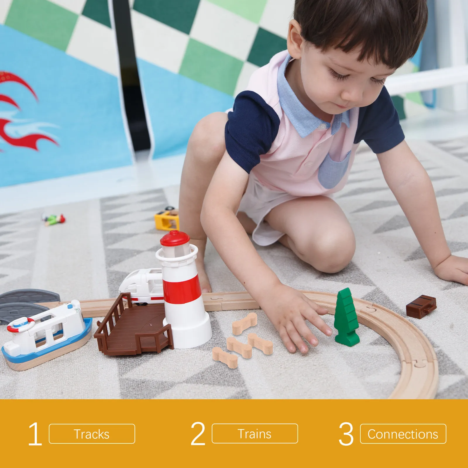 

10Pcs Wooden Track Connector for Children Train Playsets Strong Sturdy Connectors Easy Assembly Versatile Layout Design
