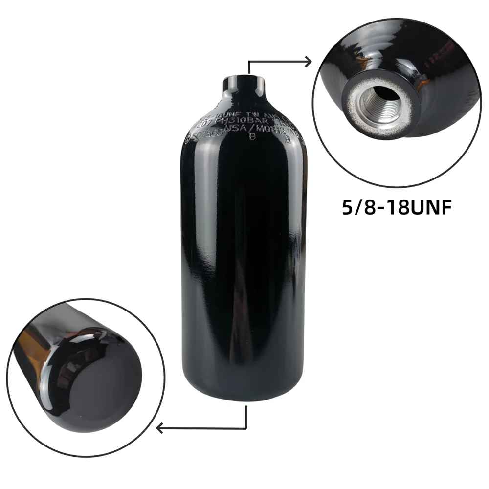 48ci(0.79L) aluminum bottle Soda Drink Gas Filling Bottle High Pressure Air Cylinder Aquarium Plant CO2 Tank Dive Oxygen Tank