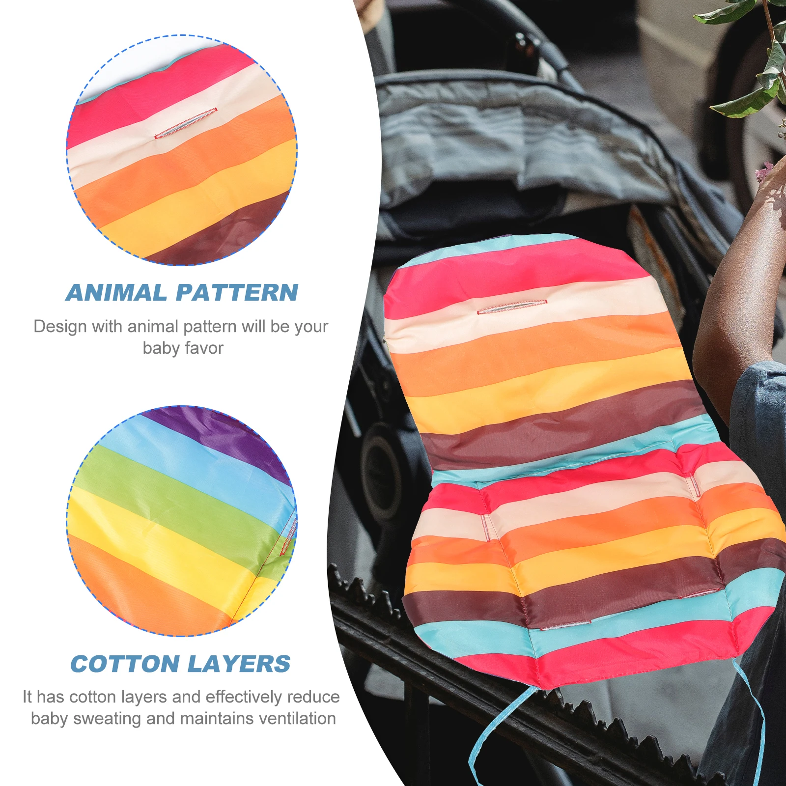 

2Pcs Stroller Liners Breathable Texture Excellent Workmanship Infant Carseat Insert Newborn Gift Infant Insert