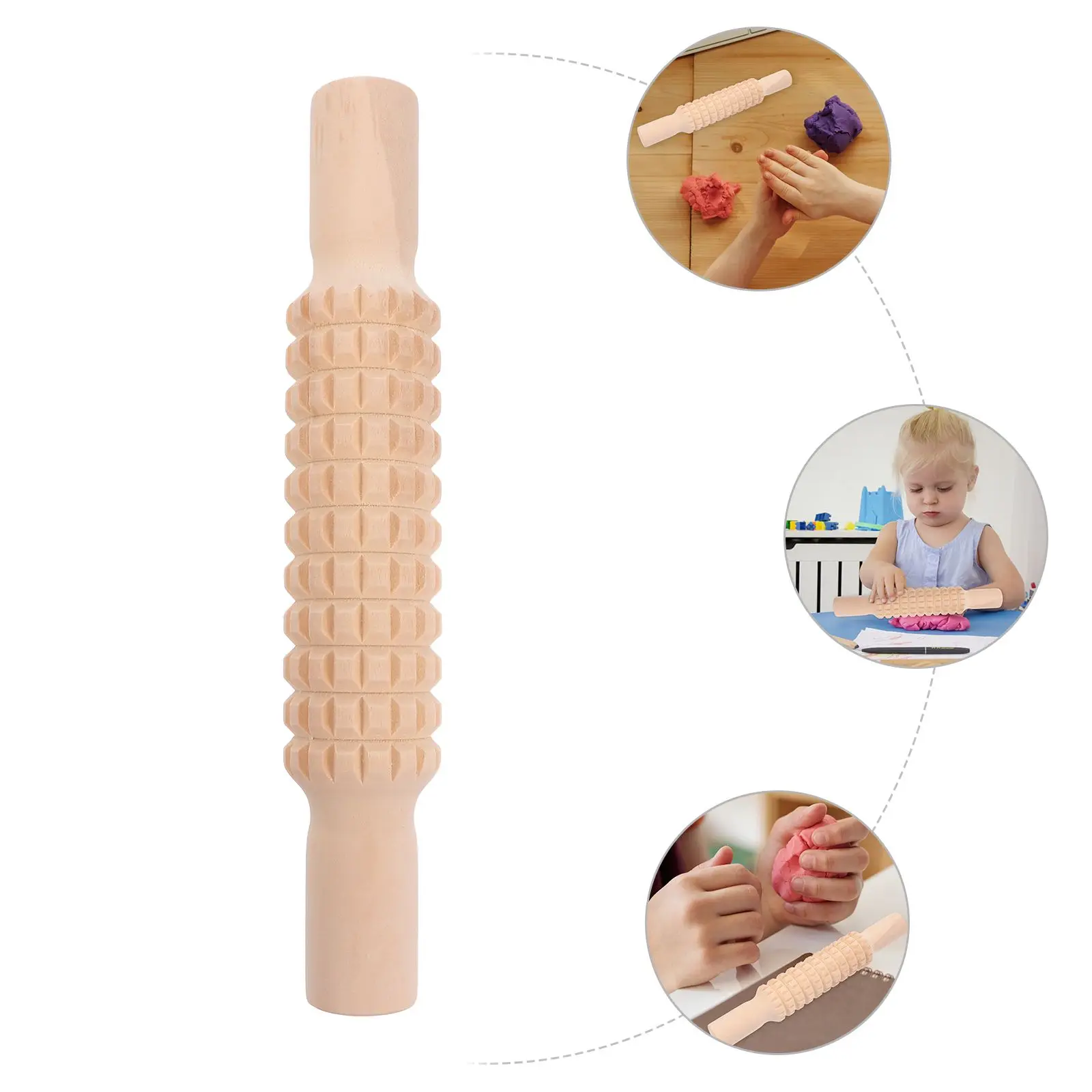 Mini mattarello per plastilina Strumenti per scolpire l'argilla per bambini Modellazione rulli di legno Artigianato Forma Gioco di riconoscimento del colore