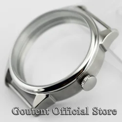 Goutent 42mm Brushed Watch Case Suitable Sterile Steel Case for 6497/6498 Seagull ST36 Mechanical Watch Shell Watch Parts