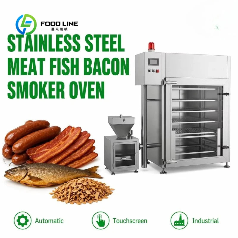 Customized Commercial Gas Smoke Sausage Machine Stainless Steel  Beef Meat Smoker Oven Chicken Fish Smoke House