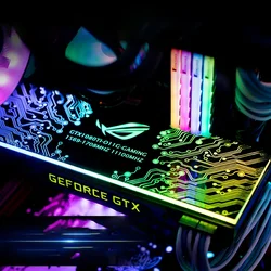 GPU Backplate Chassis light board Case decoration customize MOD panel 5V ARGB/ 12V RGB/ Molex Colorful MOBO AURA SYNC