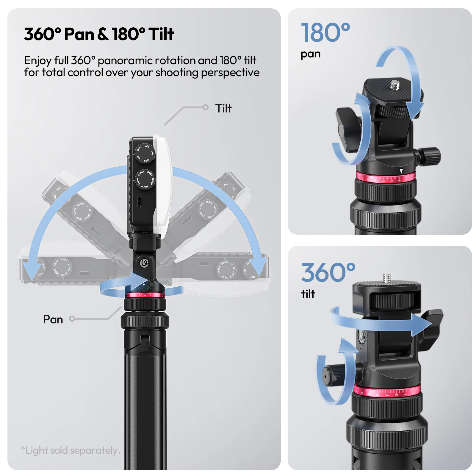 Ulanzi MT-80 مصباح المحمول ترا - مراجعة Photography Video Lighting Kit With Adjustable Tripod Stand وسعره