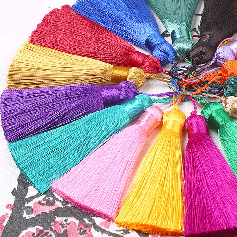 5/10pcs 8CM Polyester Silk Tassel Fringe Brush Tassels Trim for Craft DIY Jewelry Findings Home Decor Sewing Curtain Accessories