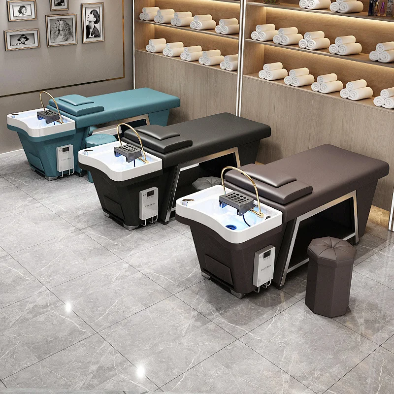 

Шампунь из нержавеющей стали, кровать для ухода за волосами, кровать для парикмахерской, циркуляция воды, фумигация, салон красоты, массаж, полная откидная кровать