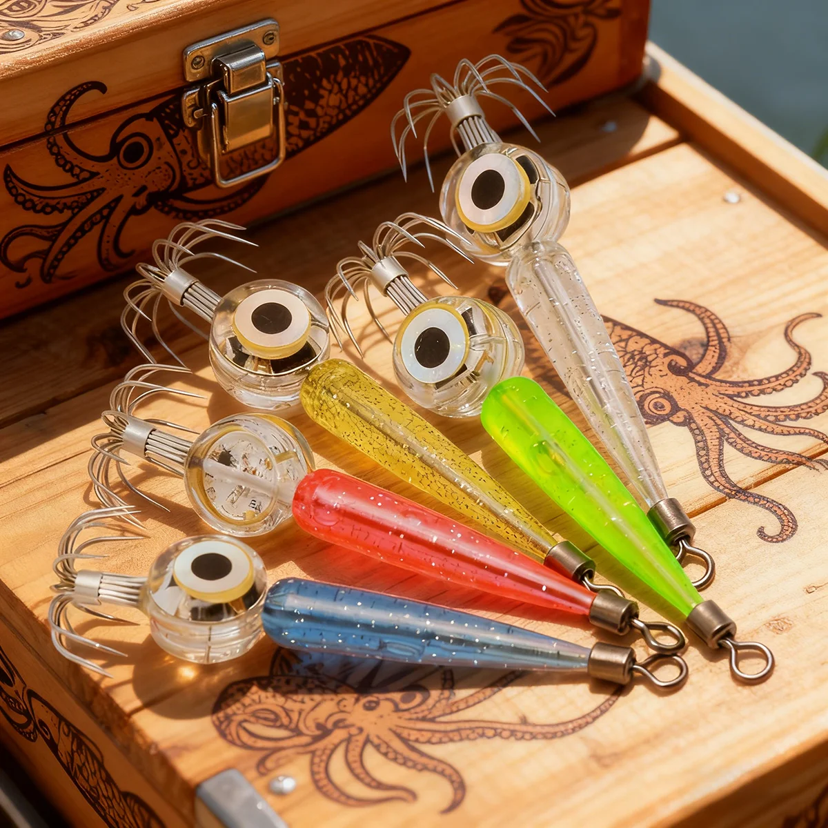 

JTUUWRAP Electronic Squid Hook, LED Light Lure, Egi Artificial Bait Squid Fishing Gear, Simulated Bait, Sea Fishing Hook