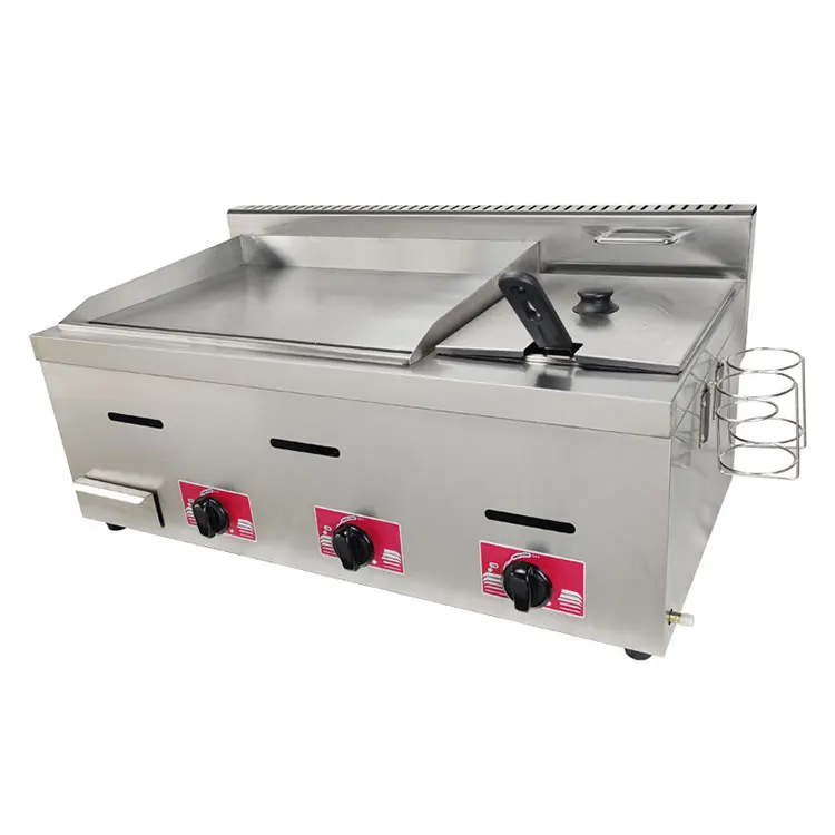 

Commercial Restaurant Kitchen Fast Food Used Gas Griddle For Fryer Chicken