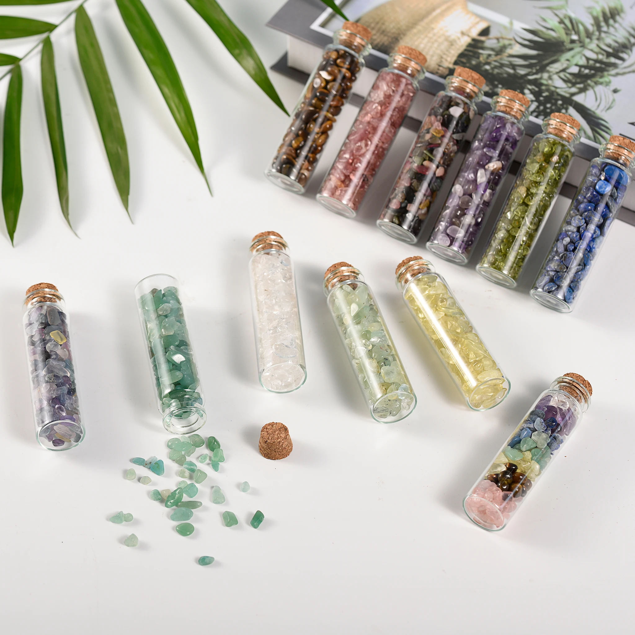 

Натуральные хрустальные чипсы, бутылка желаний/дрейф-бутылка, украшение для стола, успокаивающая энергия, духовная подвеска, портативный подарок для друзей