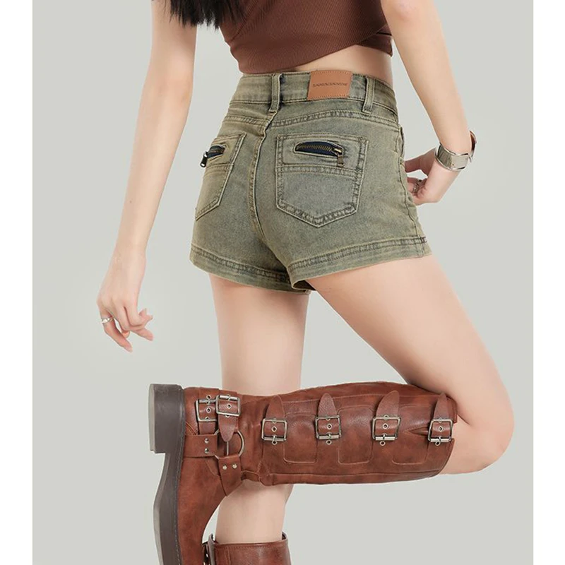 Summer New Chic Girls High Waist Short Jeans Women Retro Casual Thin Denim Shorts Lady Fashion Designer Hot Pants