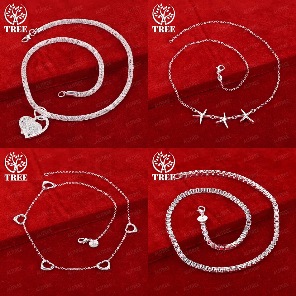 

Luxury 925 Sterling Silver Heart Starfish O-Chain Box Chain For Women Men Fashion Party Birthday Jewelry Fine Gift Accessories