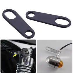 2Pcs Universal Motorcycle Turn Signal Lights Brackets Motorbike Indicator Lamps Holder Fork Lamp Mount Clamps Metal Accessories