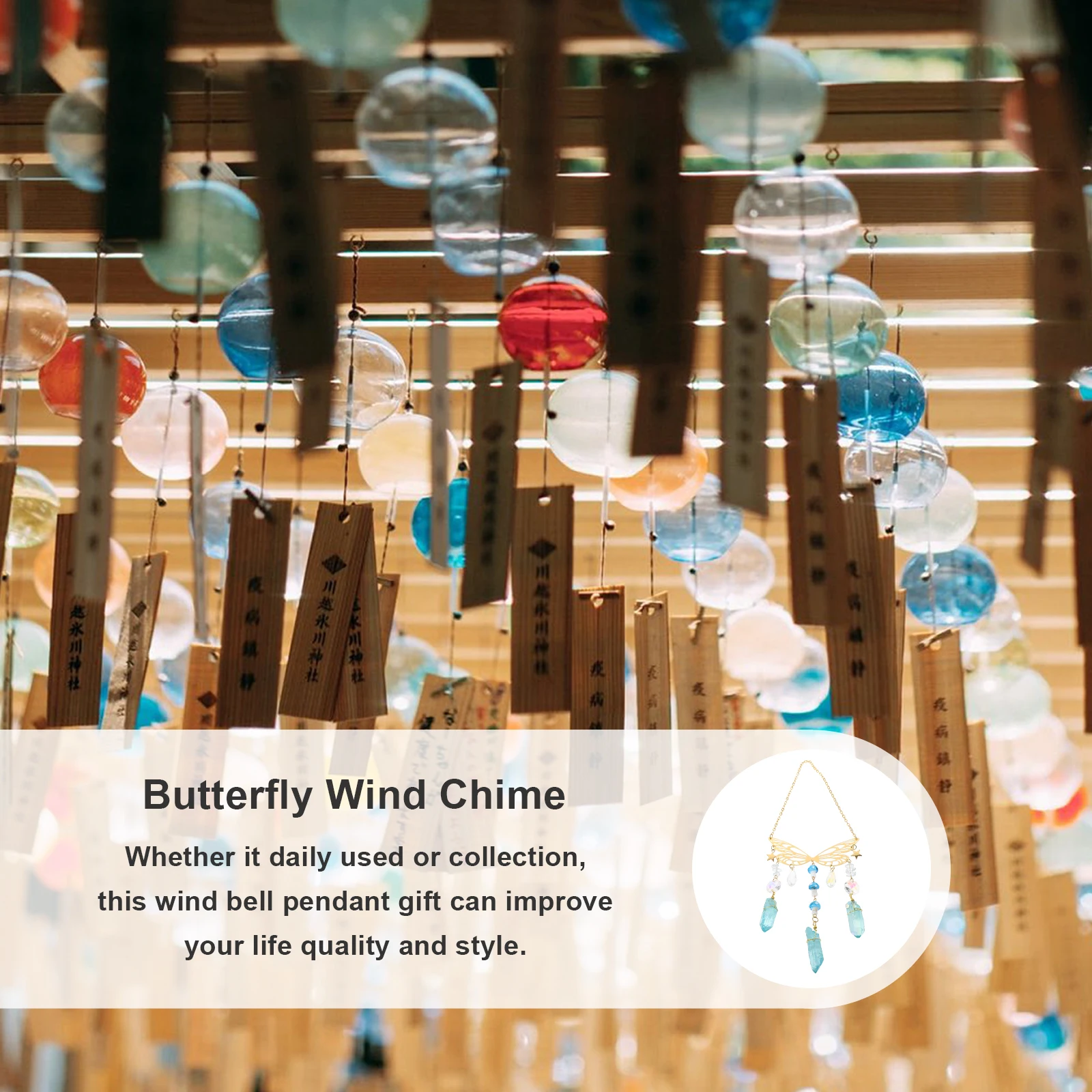 

Butterfly Wind Chime outside Temple Chimes Hanging Bell Bells for Outdoor Garden