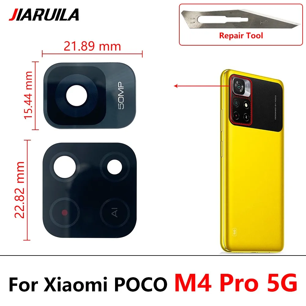 New Camera Glass For Xiaomi Poco F4 X4 M4 Pro F5 Gt 4G 5G Rear Back Camera glass Lens With Glue Adhesive