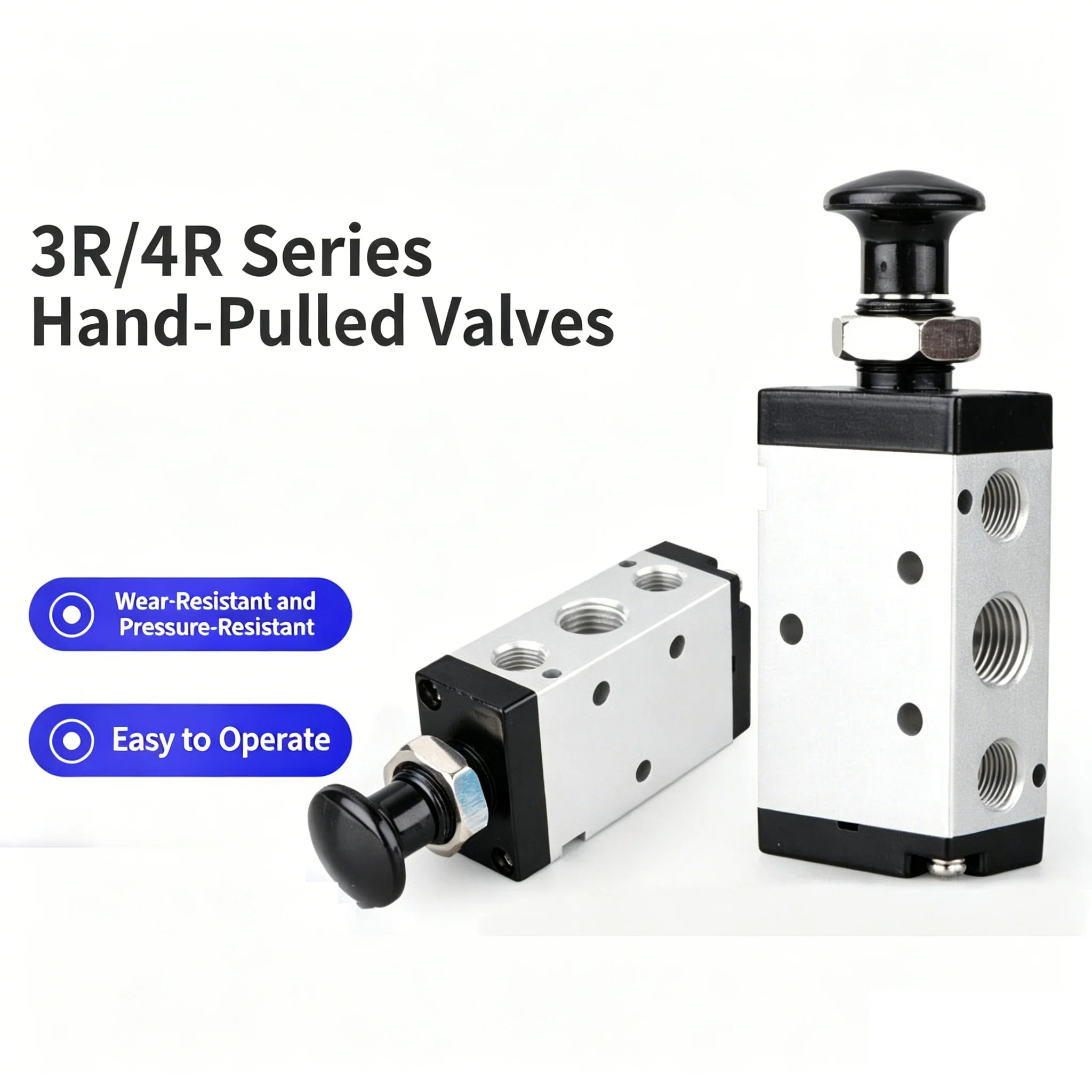 5/2 Way 4R210-08 4R310-10 4R410-15 Air Manual Valve 3R210-08 310-10 410-15 2 Way 3 Position Pneumatic Switch Control Valve
