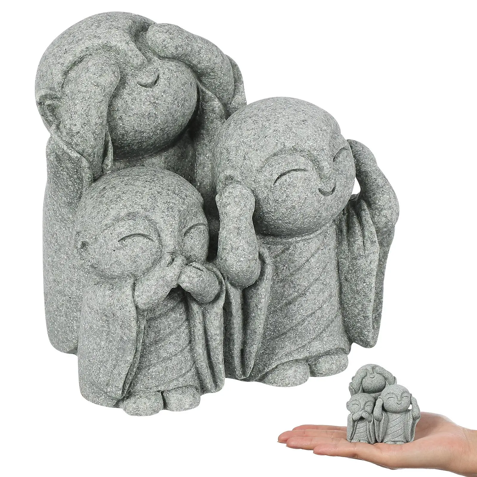 

Ksitigarbha Fish Tank Decor Unique Resin Jizo Statue Compact Healthy Growth Beta Aquarium L scaping Japanese Garden Crafts Large
