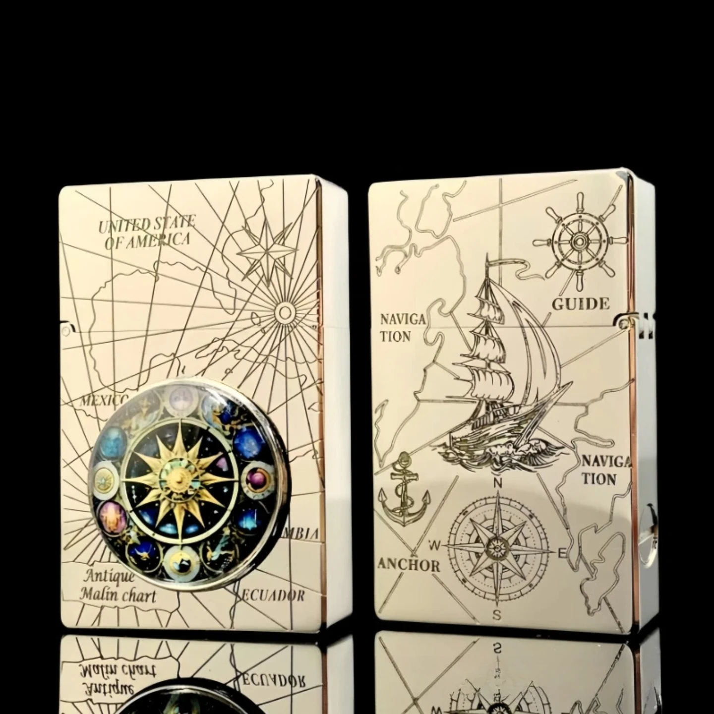 

Портативная латунная хромированная тонкая гравированная зажигалка для керосина, подходит в качестве подарка для мужчин