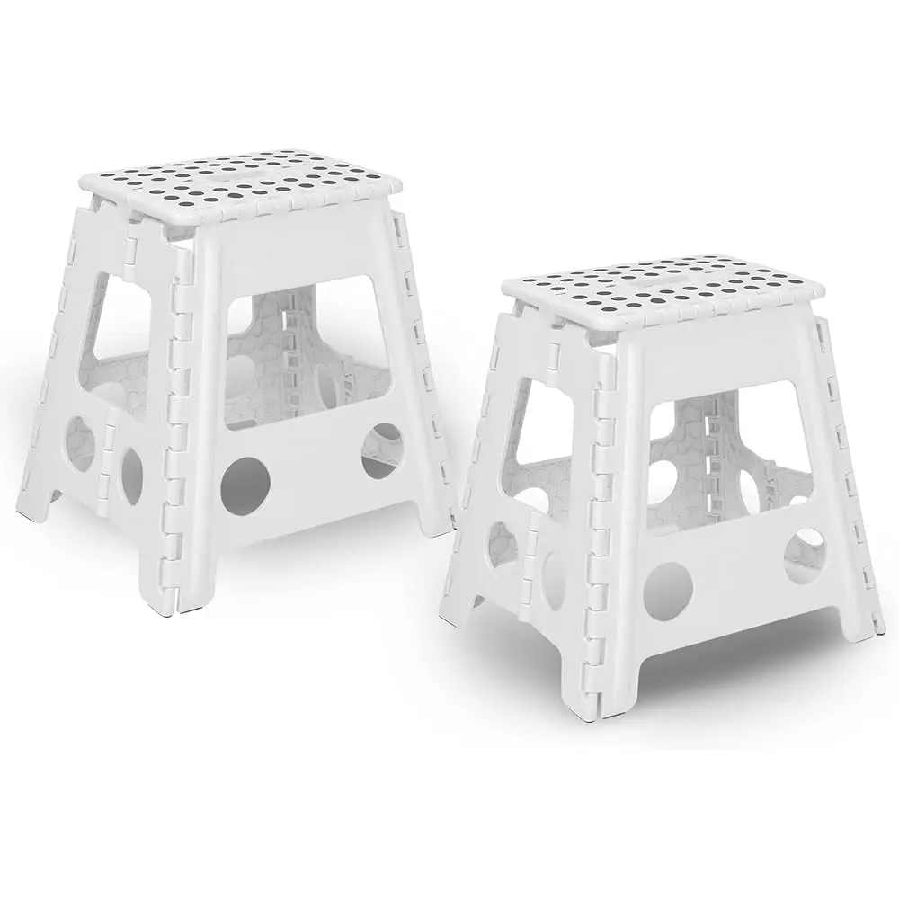 

15'' Super Strong Folding Step Stool With Portable Carrying Handle Safe Enough For Kids Adults At Home, Kitchen And