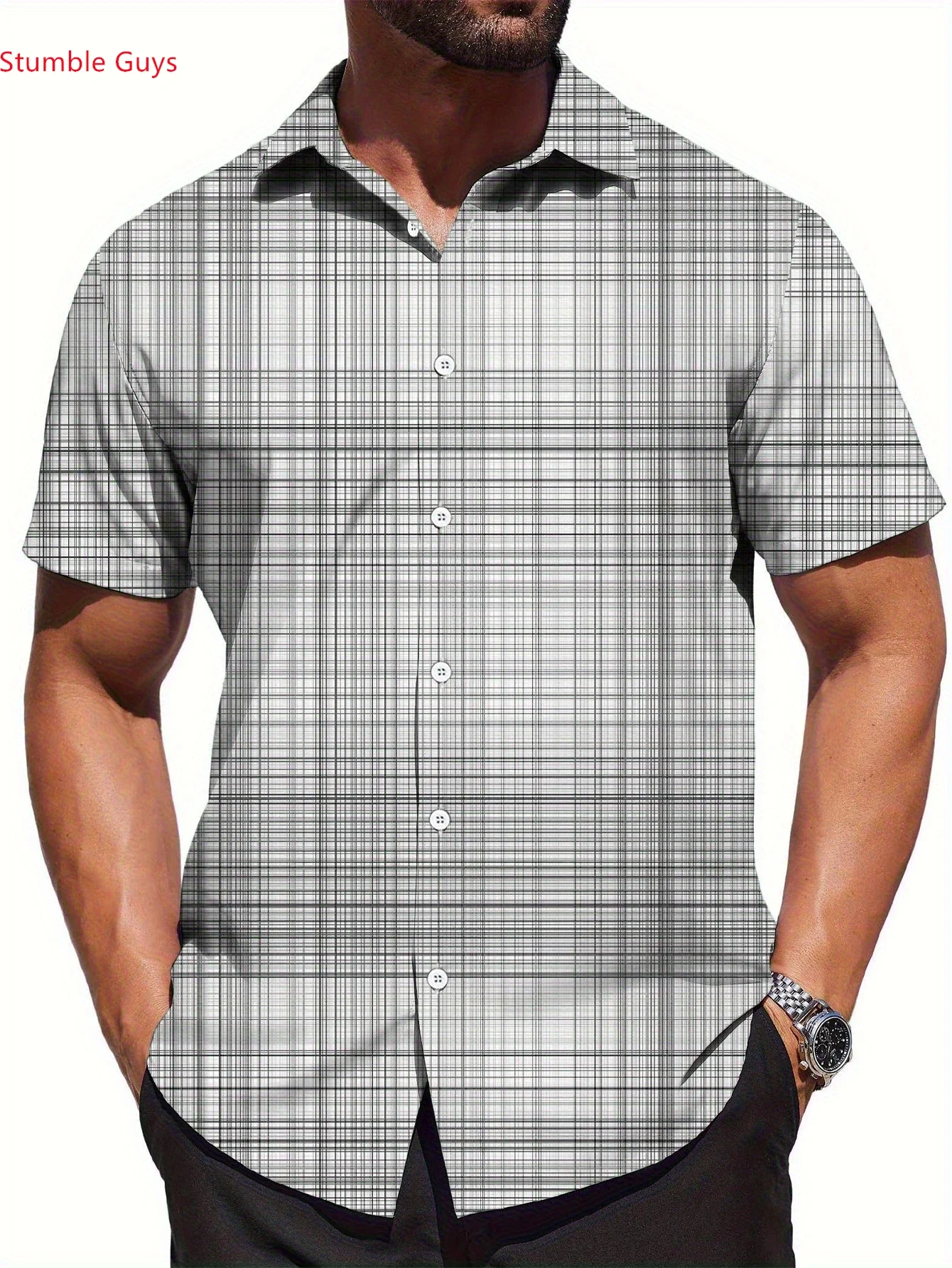 Men's Casual Hawaiian Outfit Shirt Summer Man Short Sleeve Fashion Print Lightweight Breathable Beach Party Tops