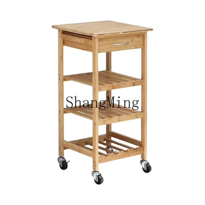 

SM removable multi-layer storage frame living room sofa bamboo trolley hotel bed and breakfast bedside table