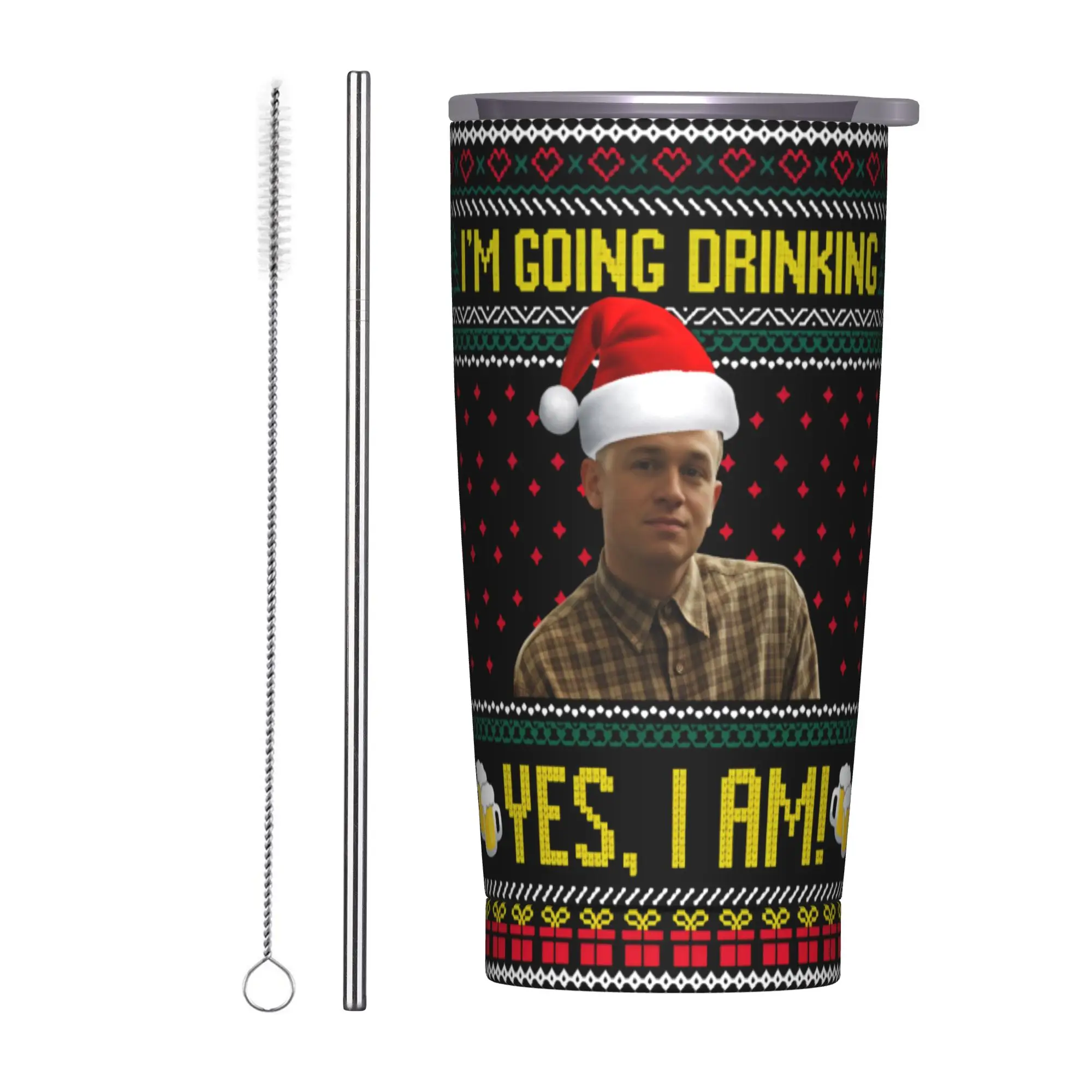 

Charlie Hunnam Ed Gein Im Going Питьевой Да Я Рождественский стакан Вакуумные изолированные кофейные чашки Термос Офисная домашняя кружка