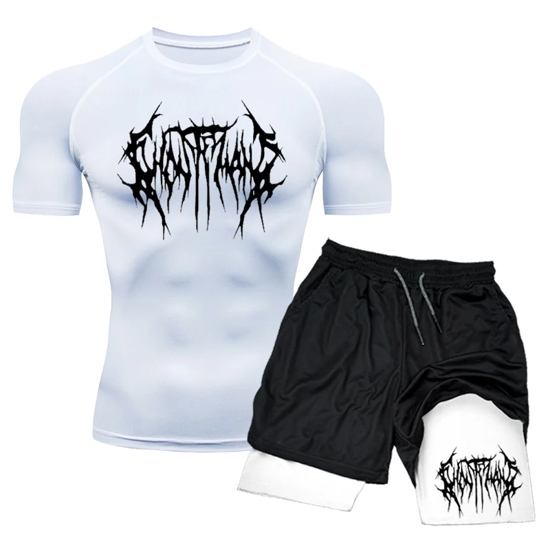 Mann Kompression setzt Fitness studio Laufs horts T-Shirt Fitness Training Herren Trainings anzug Kurzarm Hemden Sport Trainings anzug Rashgard