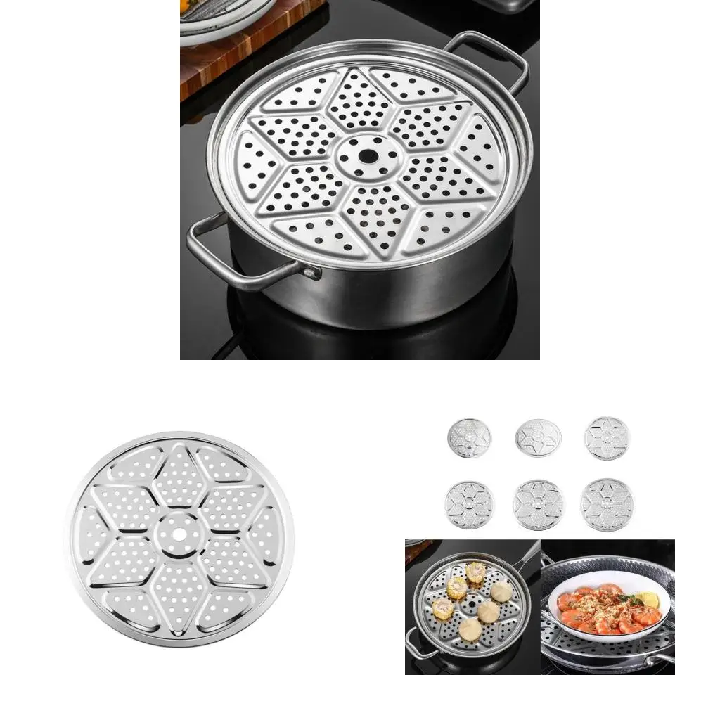  24/26/28/32/34/36cm Stainless Steel Steamers Rack Round Pot Steaming Tray Stand
