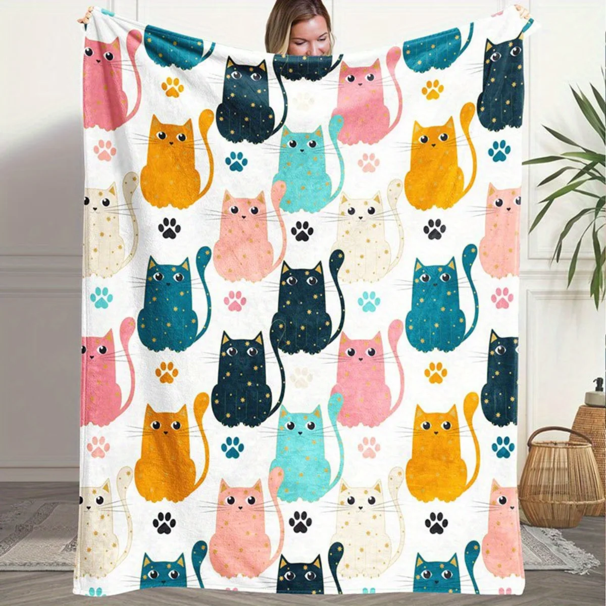 

Фланелевое одеяло с принтом кошачьей лапы — теплое и уютное, идеально подходит для диванов, офисов, кроватей, кемпинга и Рождества.