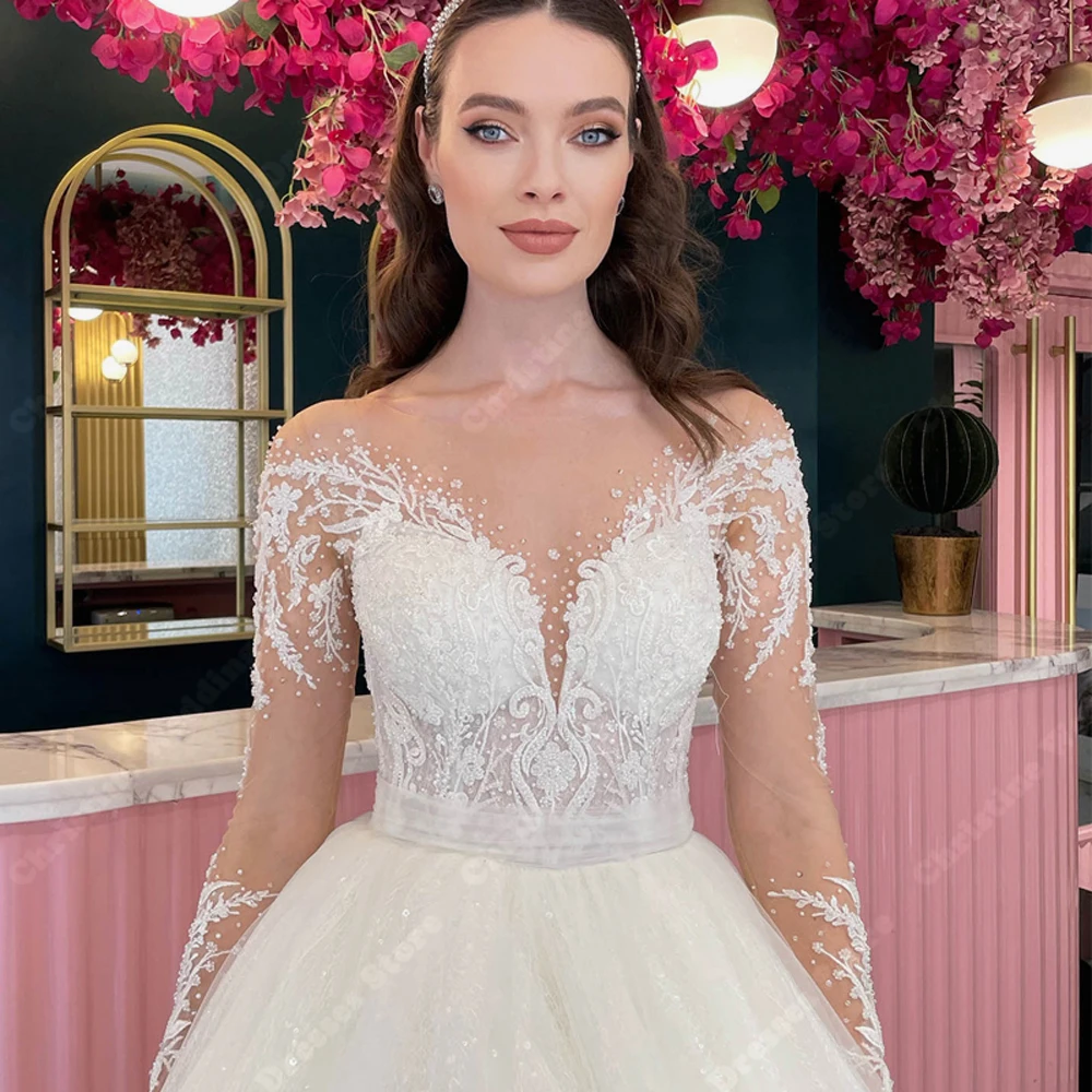 Vestidos de casamento com decote em v personalizados para mulheres, vestes modernas, princesa boêmia vintage, comprimento esfregando, celebridade, 2024