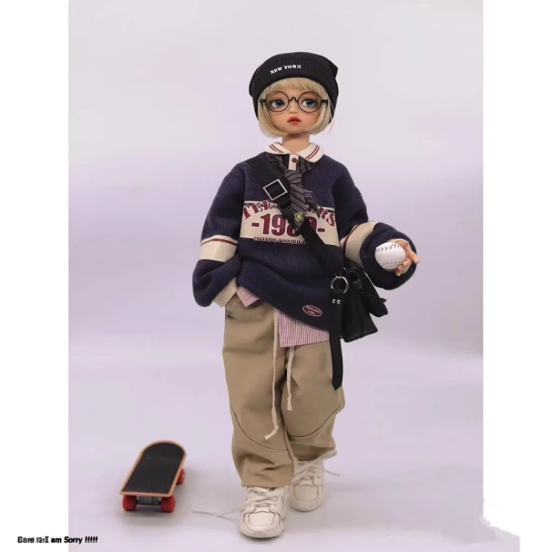 1 Set Campus British Style 1/4 BJD Doll's Clothes Accessories Hat+top+pants+tie
