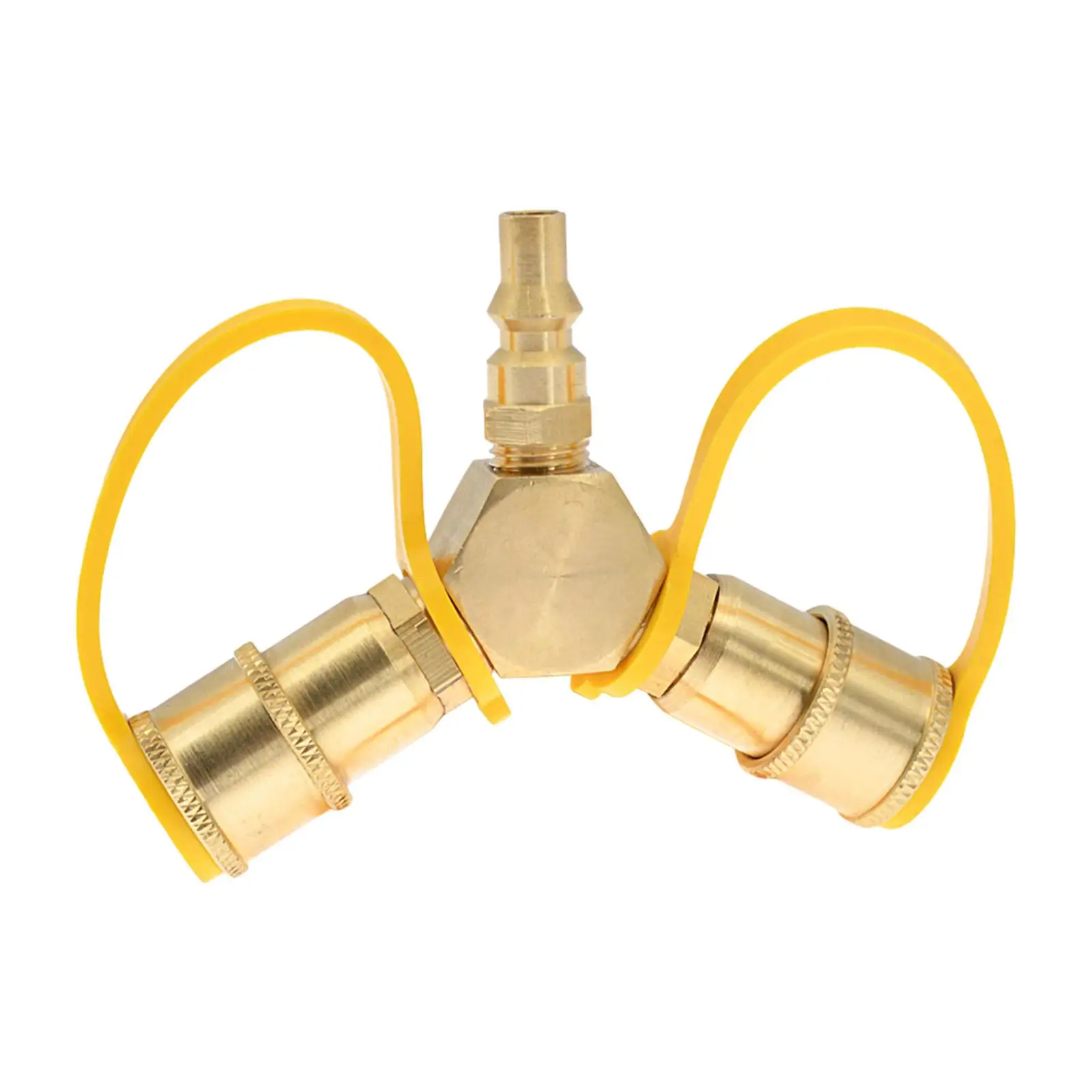 RV Propane Y Splitter 1/4in Sturdy 2 Way LP Gas Adapter Gas Tank Connection Adapter Gas Bottle Adapter for RV Heater Trailer BBQ