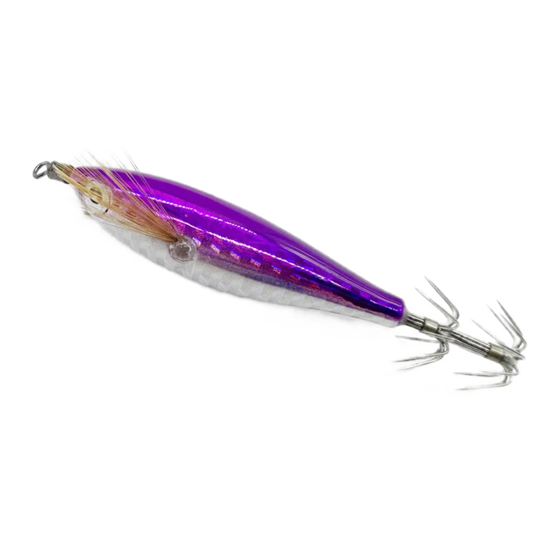Horizontal  wood Shrimp 5.5g  Laser Luminous Floating Egi lure Squid Jigging Shrimp Octopus Cuttlefish Fishing Baits Sea Fishing